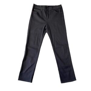 Quince Womens Size 30 Stretch Mid Rise Slim Straight Jeans Black Organic Cotton